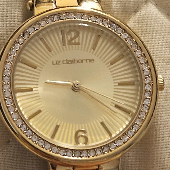 Liz Claiborne Ladies Goldtone Watch ☆ Removable Band ☆ Gemmed ☆ WR ☆ LC9008 ☆ - Picture 8 of 8
